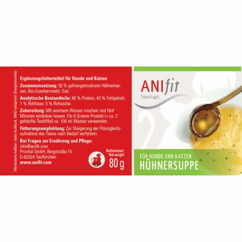 Hond Kat Accessories B.A.R.F. Snacks Voedingssupplementen Kippensoep 80g 1 Stuk -3- Anifit
